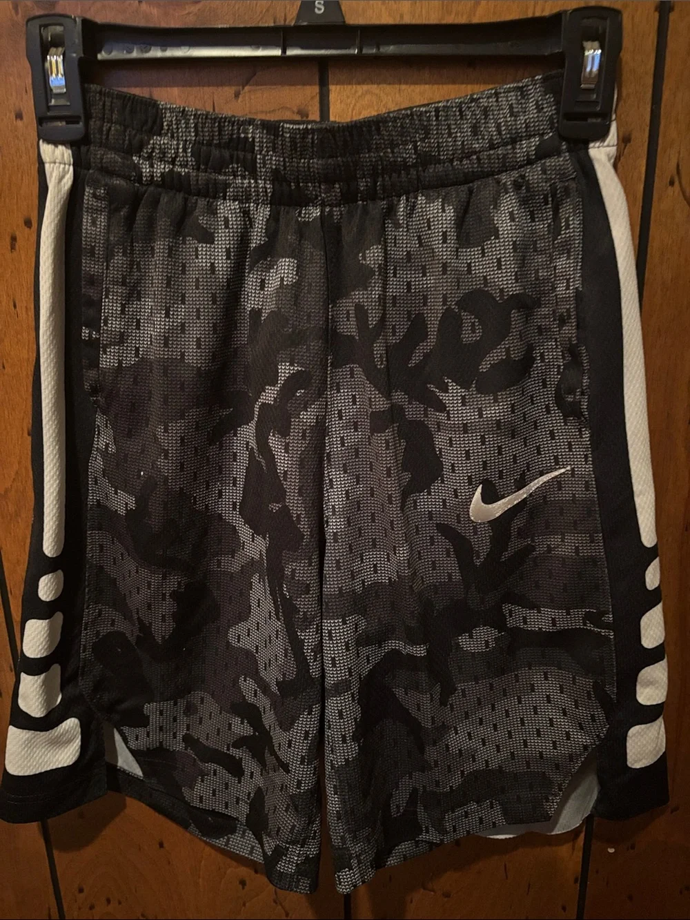 Nike Black & Gray Camo Mesh Athletic Shorts
